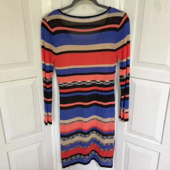 Trina Turk Multicolor Striped Long Sleeve Dress - Picture 10 of 16